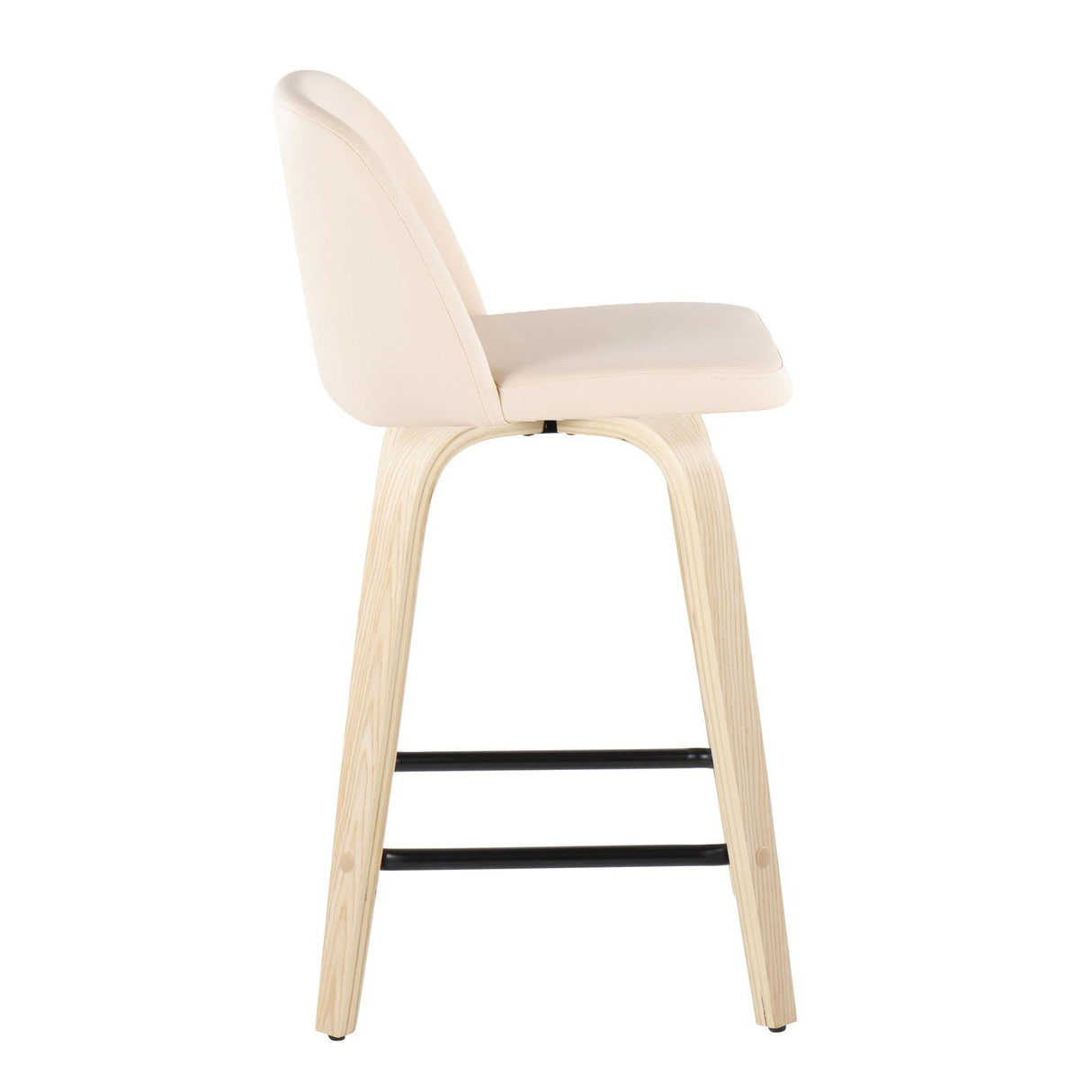 Toriano - Contemporary Modern Design Fixed Height Counter Stool With Swivel With Square Footrest (Set of 2) by Couch.com