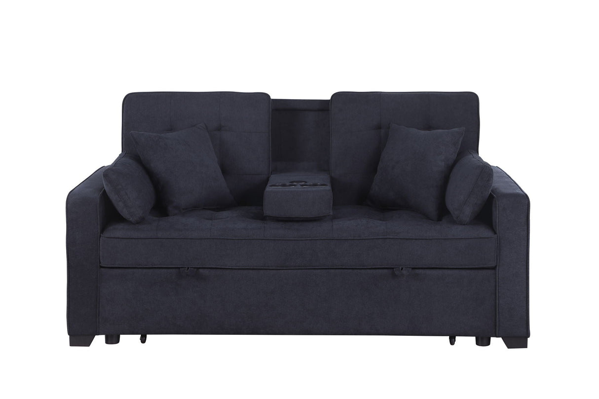 Cody II - 69.5"W Woven Fabric Convertible Sleeper Loveseat with Cup Holder by Couch.com