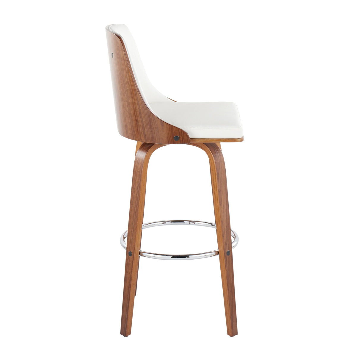 Gianna - Mid Century Modern Fixed Height Barstool With Swivel With Round Footrest (Set of 2) by Couch.com