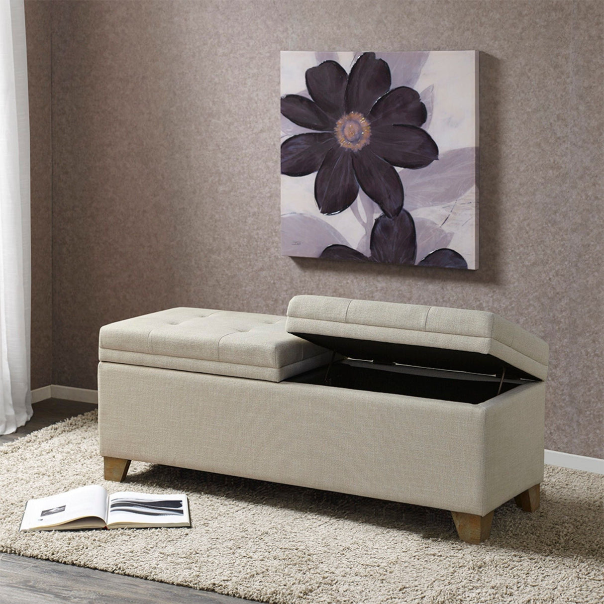 Soft Close Upholstered Storage Bench by Couch.com