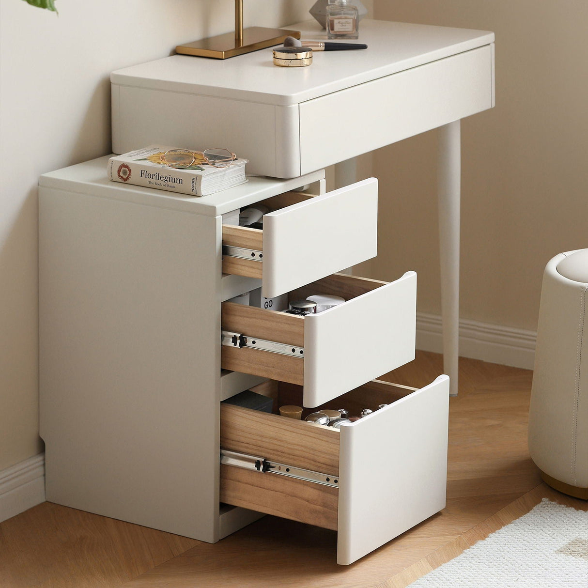 Table Dresser Without Mirror, Compact Dresser Accessories Storage Drawer - White by Couch.com