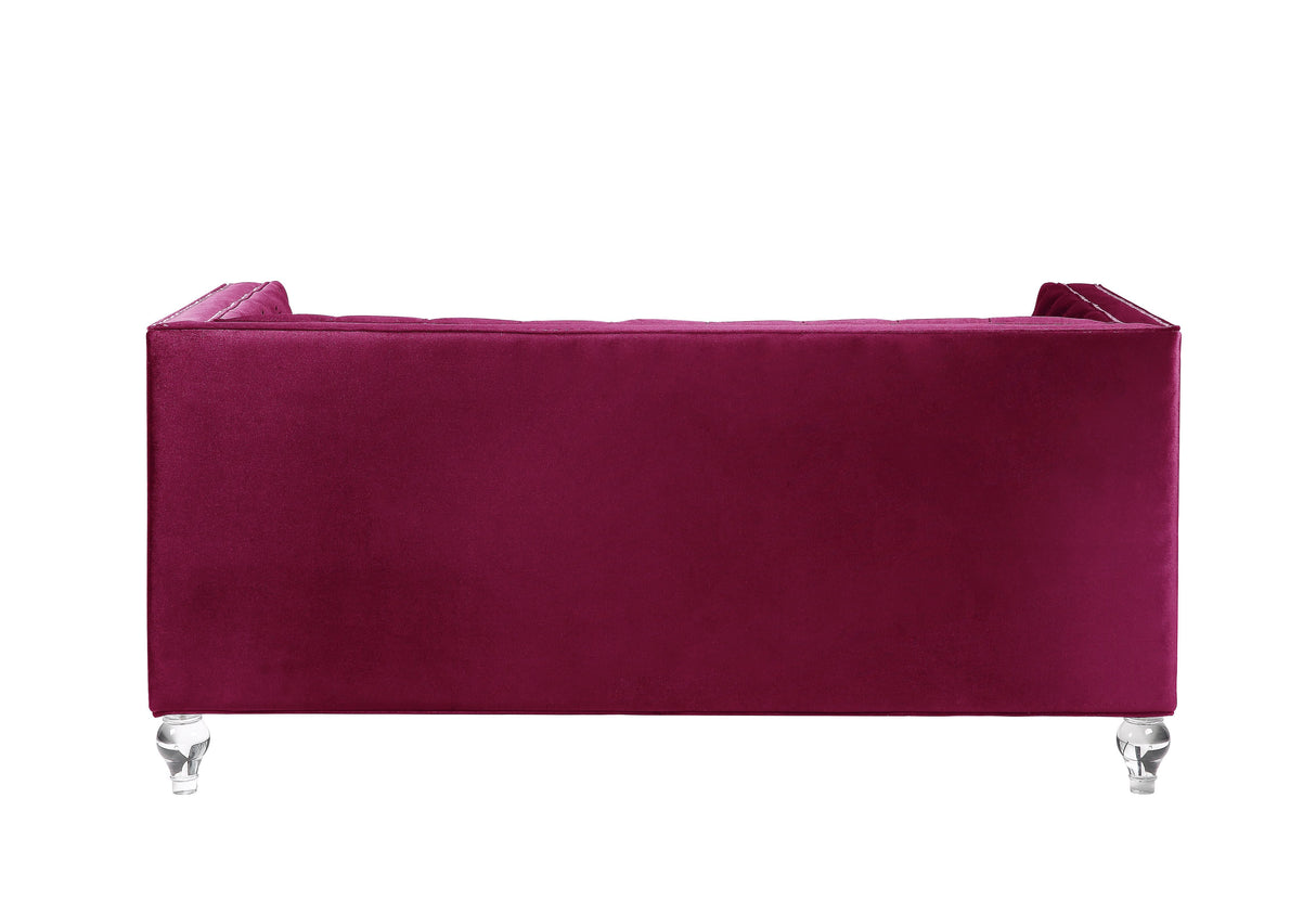 Heibero Loveseat - With 2 Pillows - Burgundy by Couch.com