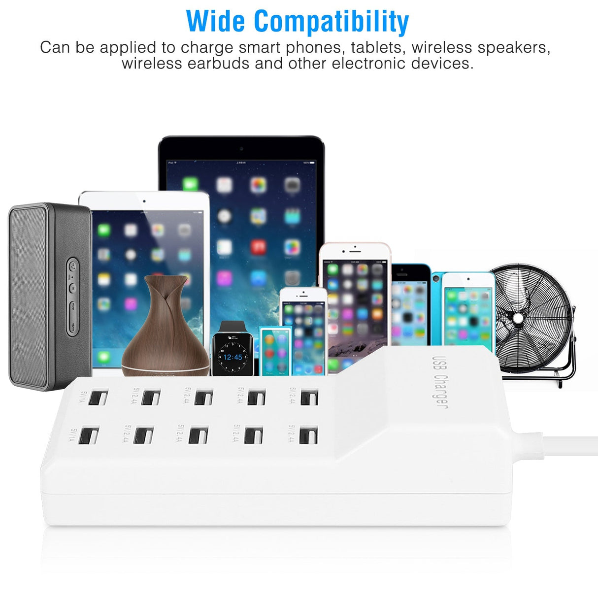 10 Ports USB Charging Station Hub 50W by DirectDeals