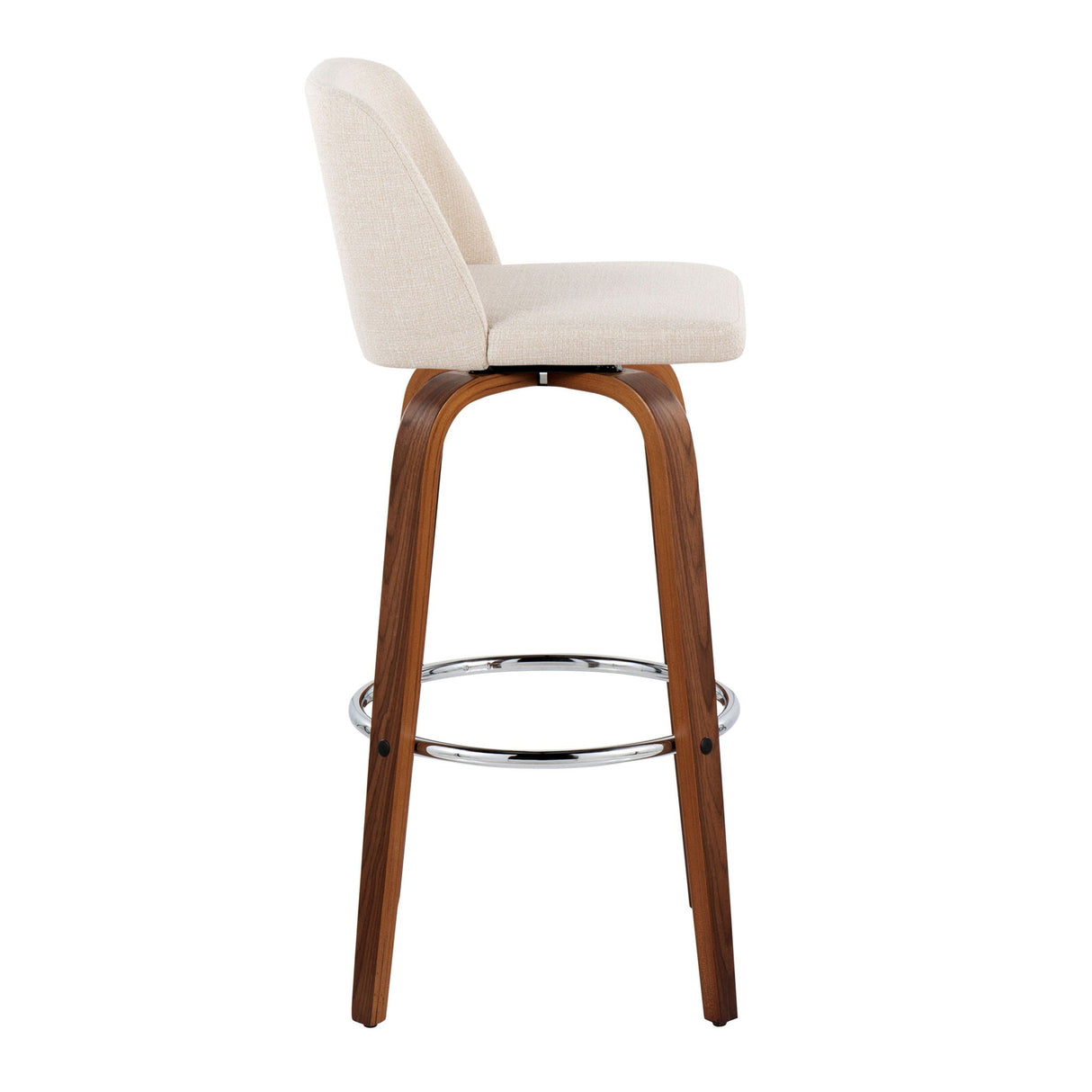 Toriano - Mid Century Modern Fixed Height, Barstool With Swivel With Round Footrest (Set of 2) by Couch.com