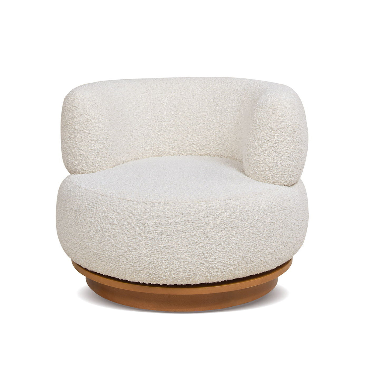 Fuji - 360 Swivel Low Barrel Back Accent Chair - Ivory White by Couch.com