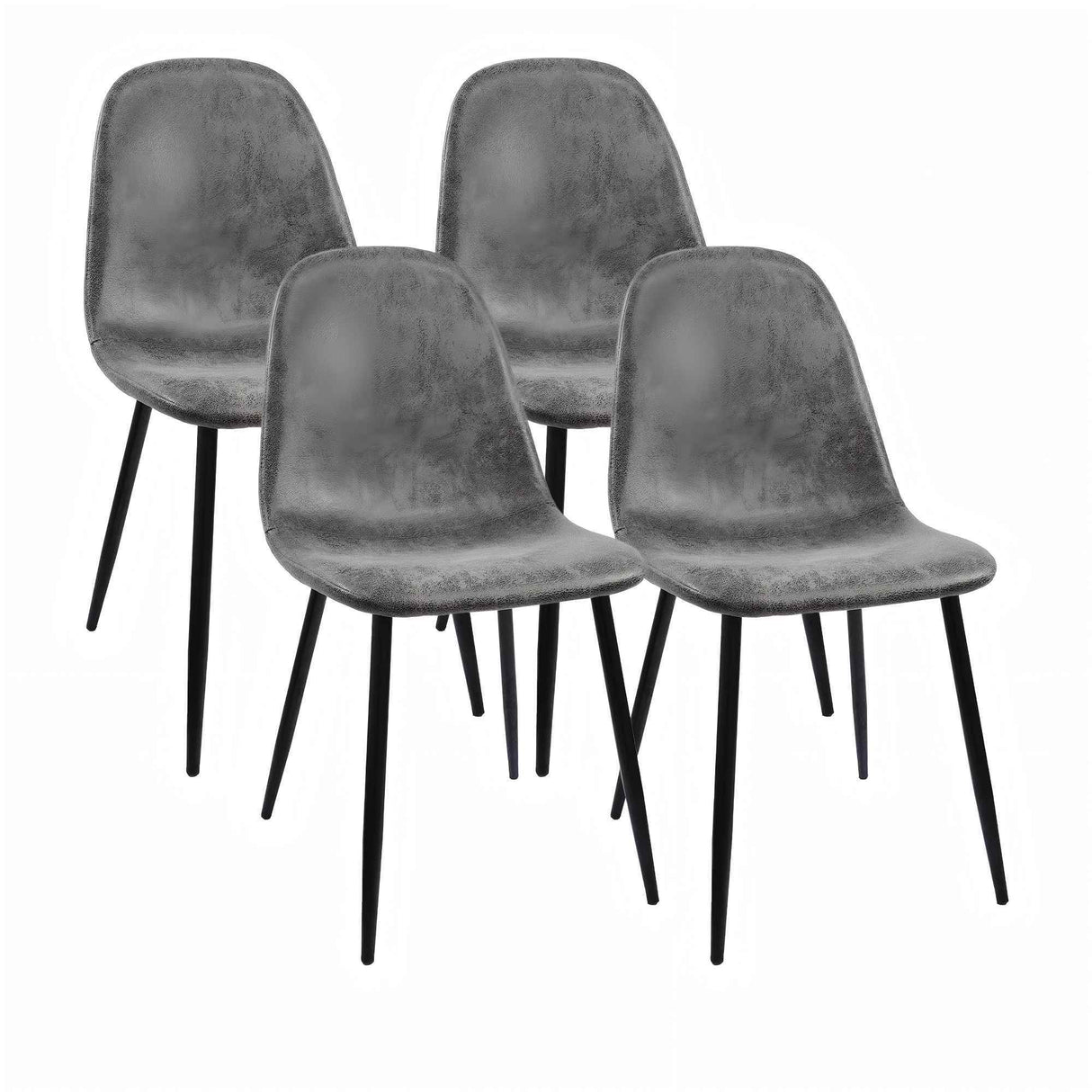 Modern Accent Dining Chairs Upholstered Seat, Metal Legs (Set of 4) by Couch.com
