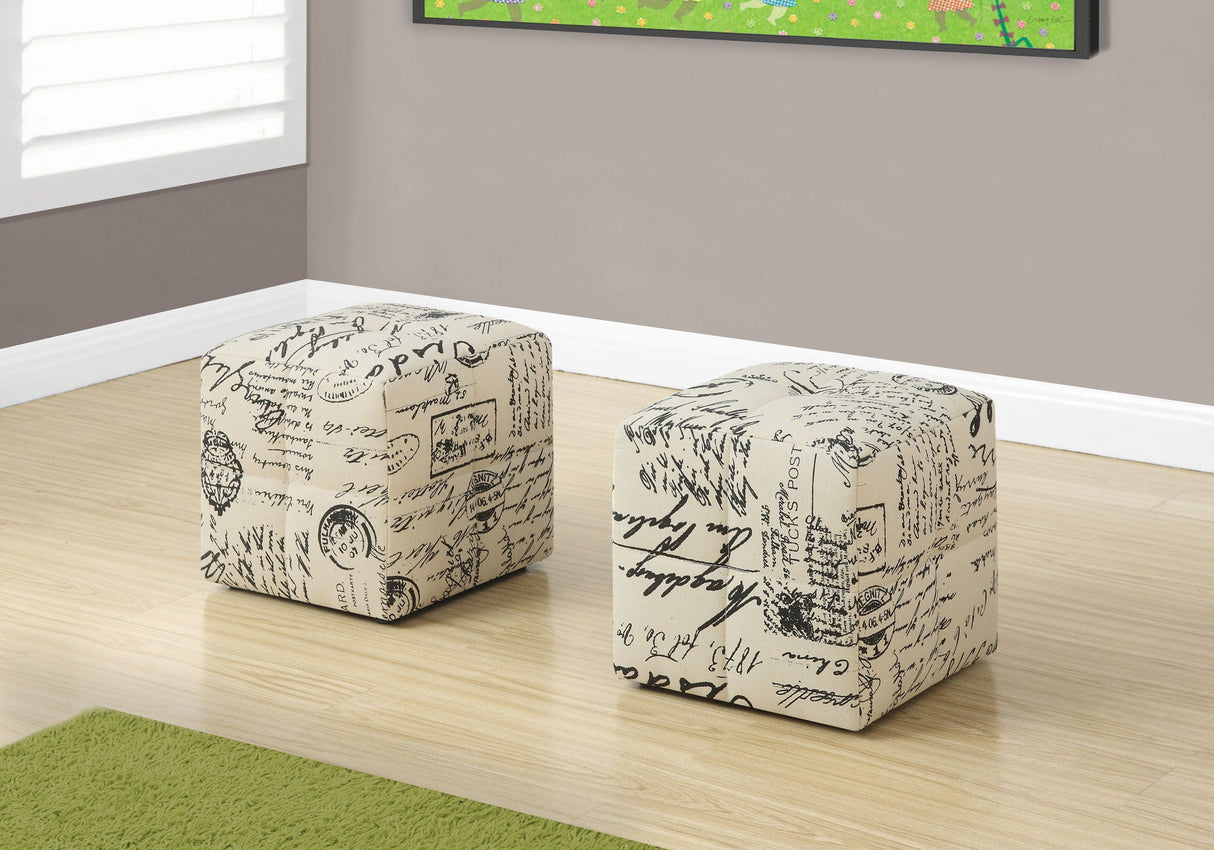 Pouf, Footrest, Foot Stool, Transitional (Set of 2) - Beige by Couch.com