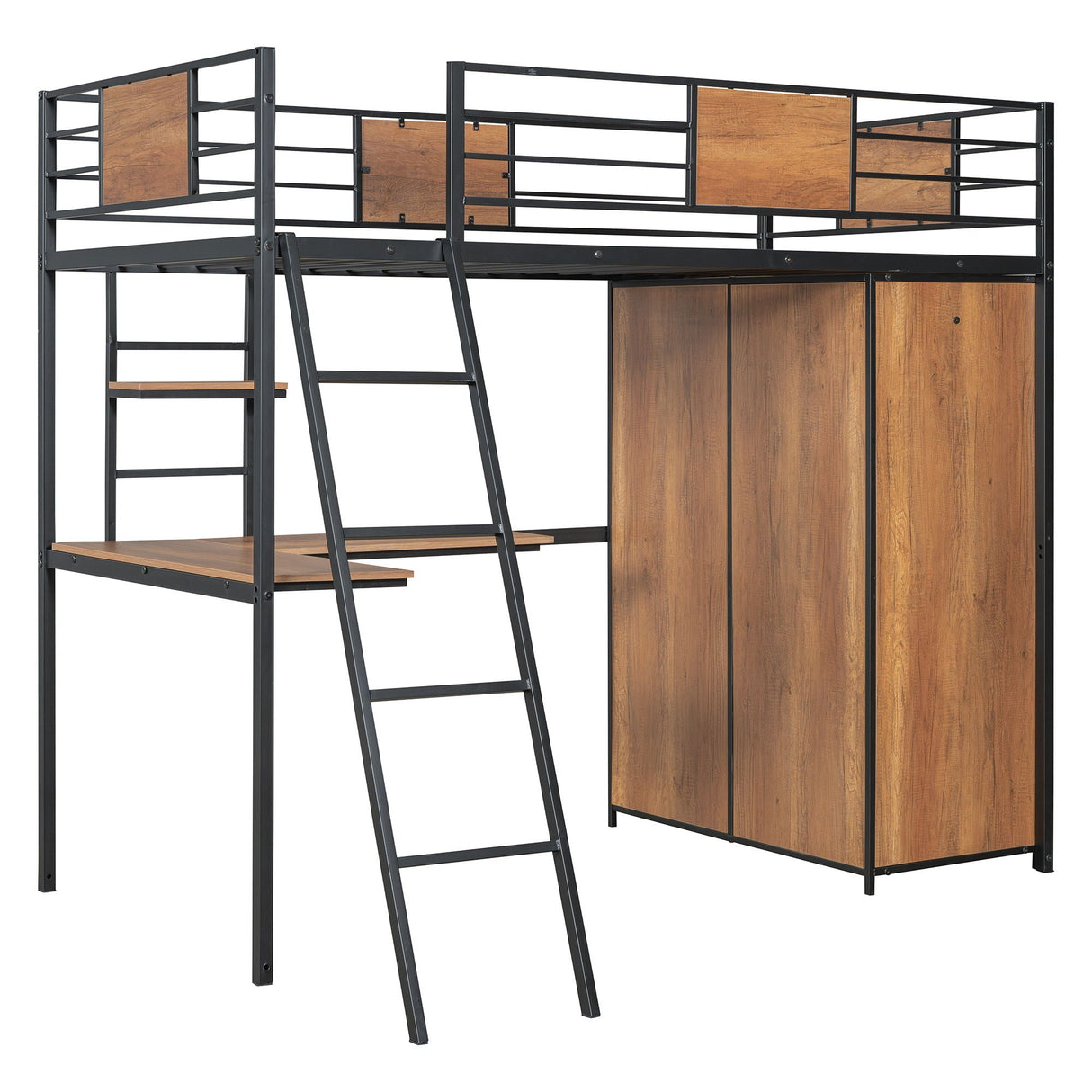 Loft Bed With L Shape Desk And Wardrobe by Couch.com