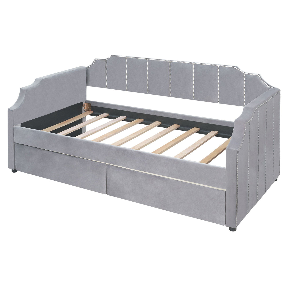 Upholstered Daybed With Drawers, Slat Support by Couch.com