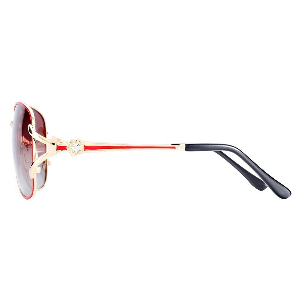 Elegant Women Gradient Luxury Polarized Sunglasses Luxury Round Eyewear With Metal High Quality Frame lunette de soile