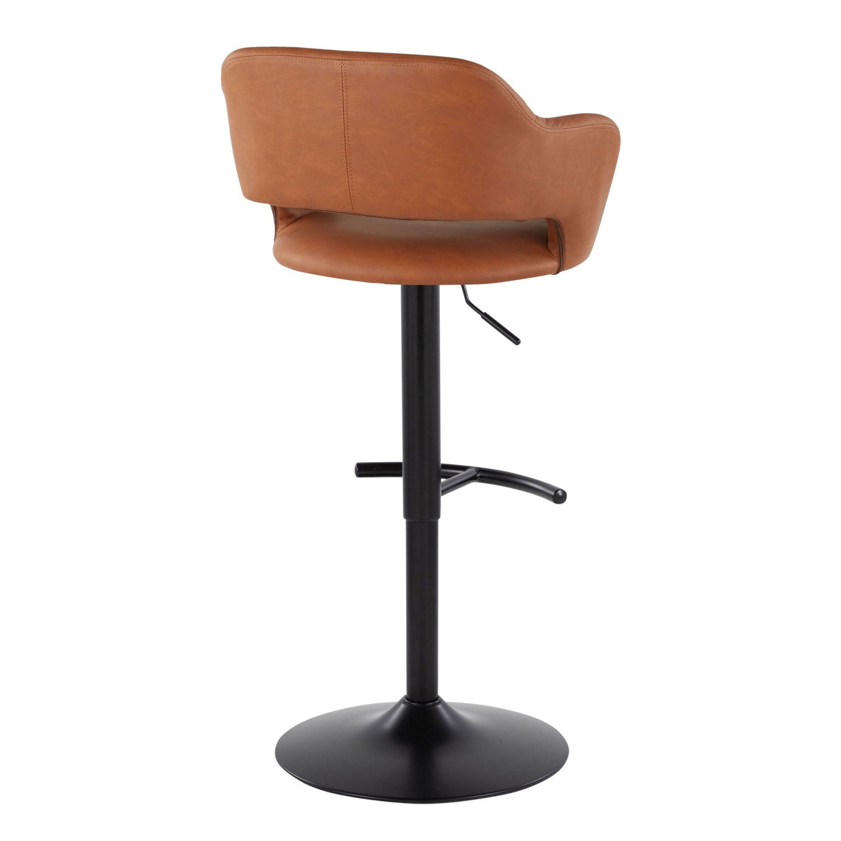 Margarite - Contemporary Adjustable Barstool With Swivel With Rounded T Footrest (Set of 2) by Couch.com