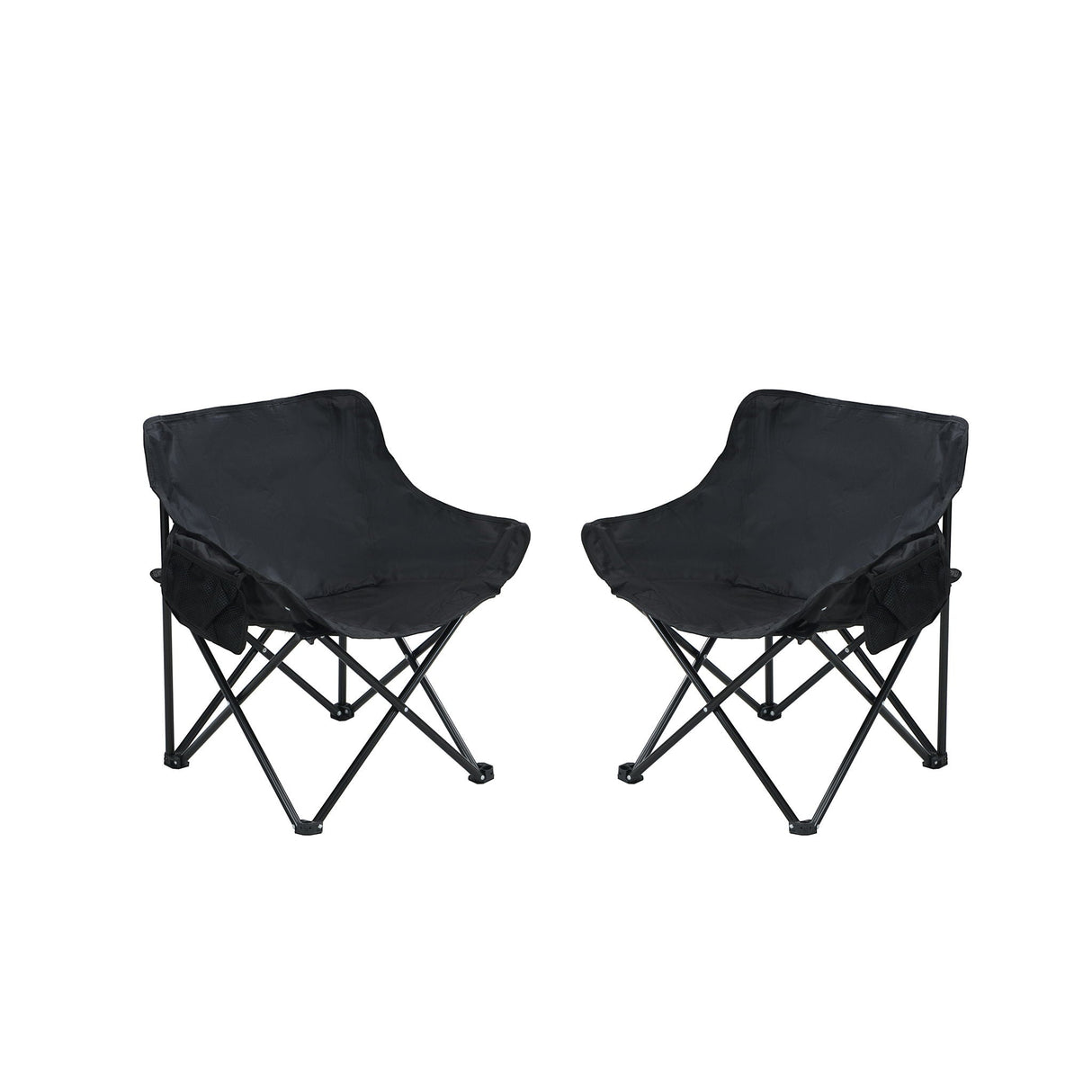 2 Pieces Outdoor Camping Chairs Folding / Portable, Comfortable Seating, Durable Steel Fram by Couch.com