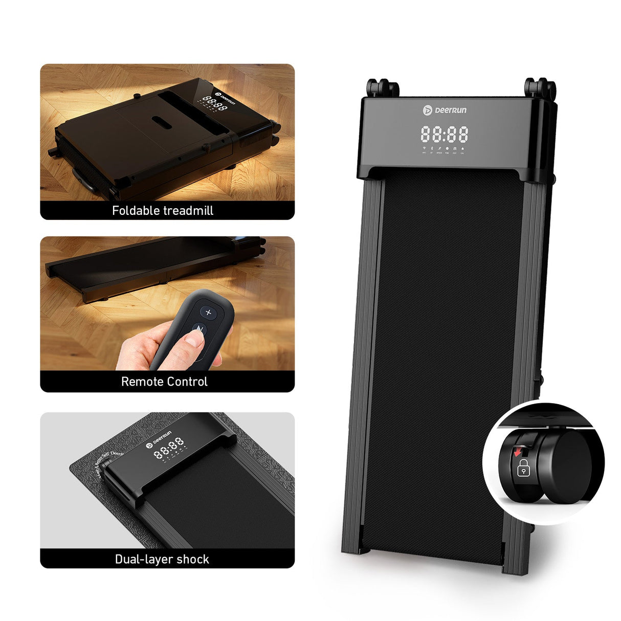 DeerRun Z20 Foldable Treadmill – Ultra Compact with LED Display