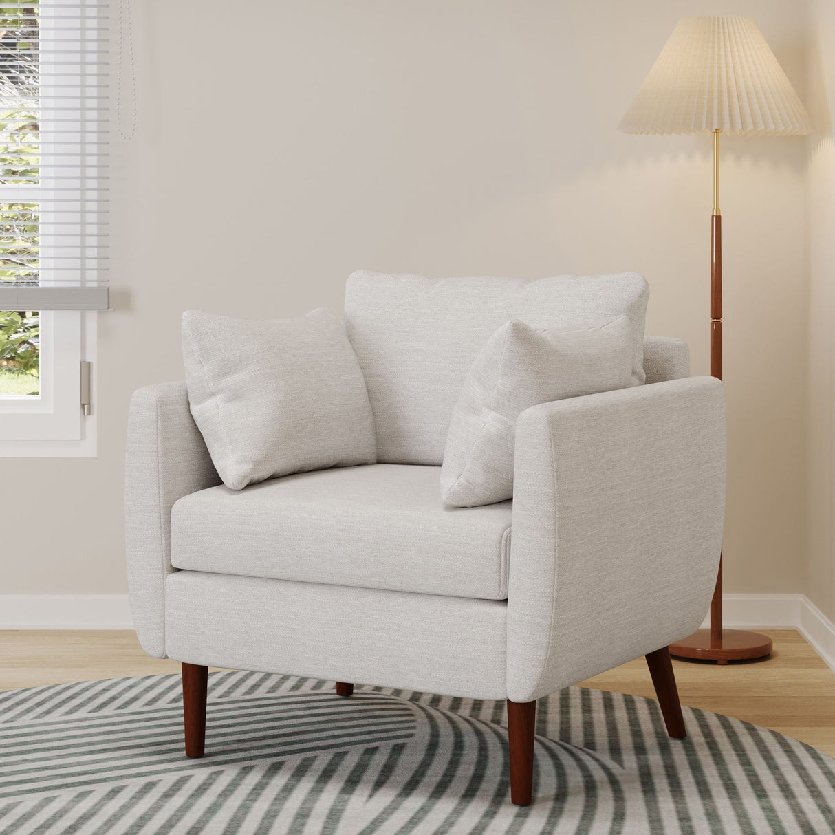 Luminate - Upholstered Fabric Club Chair With Tapered Legs And 2 Accent Pillows by Couch.com