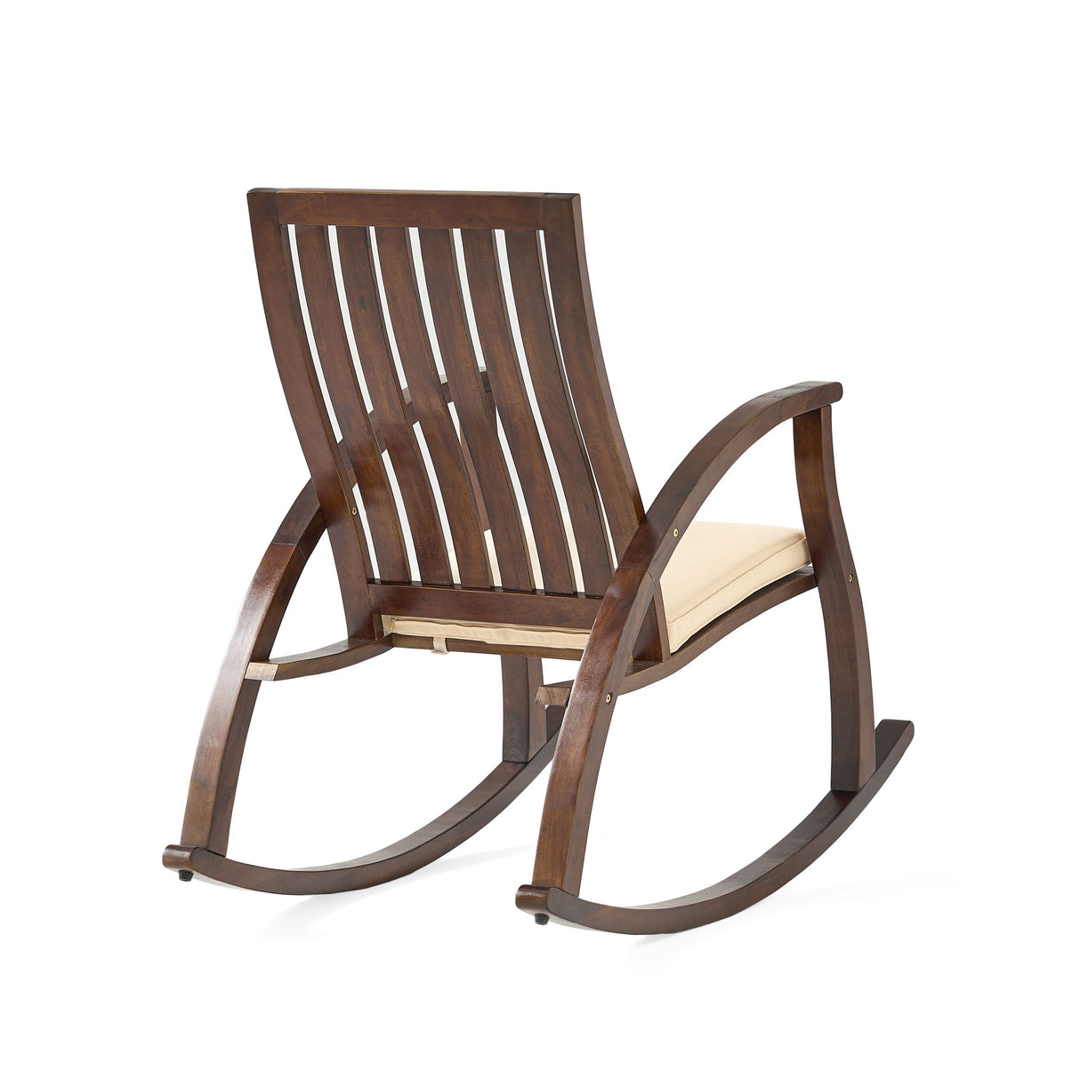 Acacia Wood Rocking Chair With Cushion - Brown by Couch.com