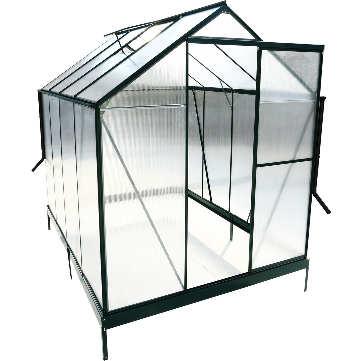 Polycarbonate Greenhouse, Heavy Duty Outdoor Aluminum Walk-In Green House Kit With Rain Gutter, Vent And Door For Backyard Garden by Couch.com