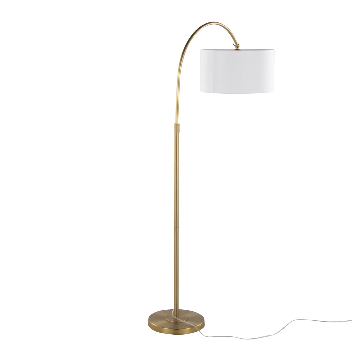 Salon Reader Contemporary Floor Lamp - Gold / White by Couch.com
