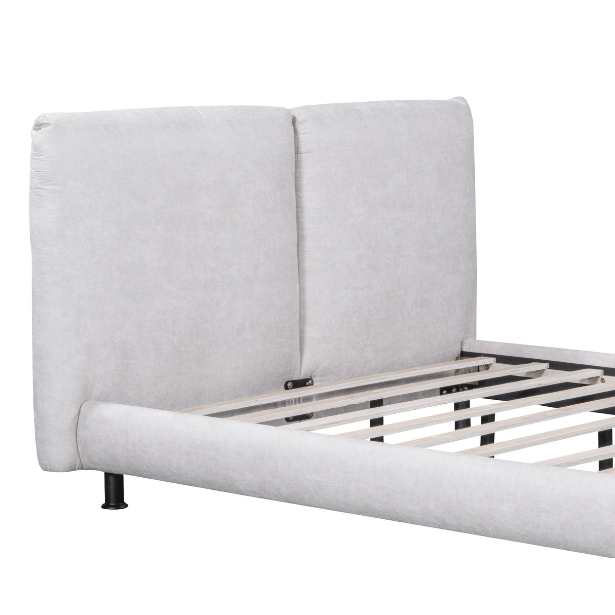 Upholstered Platform Bed With 2 Large Headrests And Thick by Couch.com