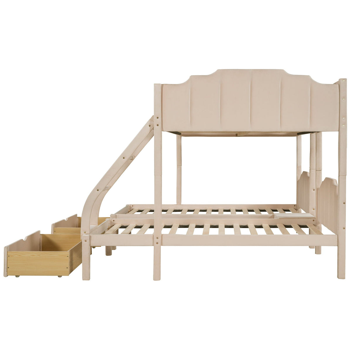Bunk Bed, Triple Bed With Drawers And Guardrails by Couch.com