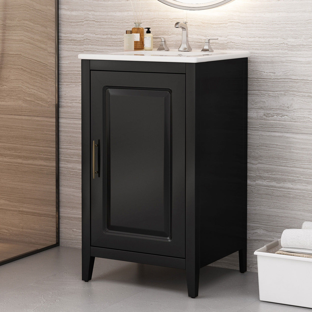 Modern Bathroom Vanity With Sink, Functional Drawer, Soft- Closing Door by Couch.com