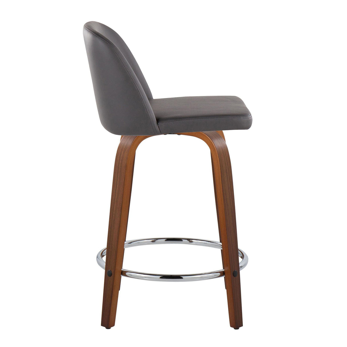 Toriano - Mid Century Modern Fixed Height Counter Stool With Swivel With Round Footrest (Set of 2) by Couch.com