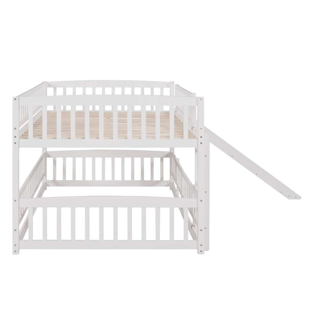 Low Bunk Bed With Slide, Fence And Ladder by Couch.com