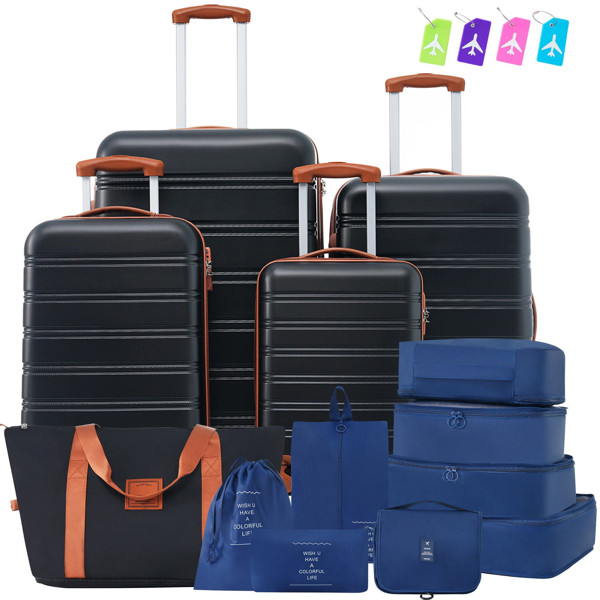 Hardshell Luggage Sets 4 Pieces + Bag Spinner Suitcase With Tsa Lock Lightweight - 16" / 20" / 24" / 28" Luggages by Couch.com