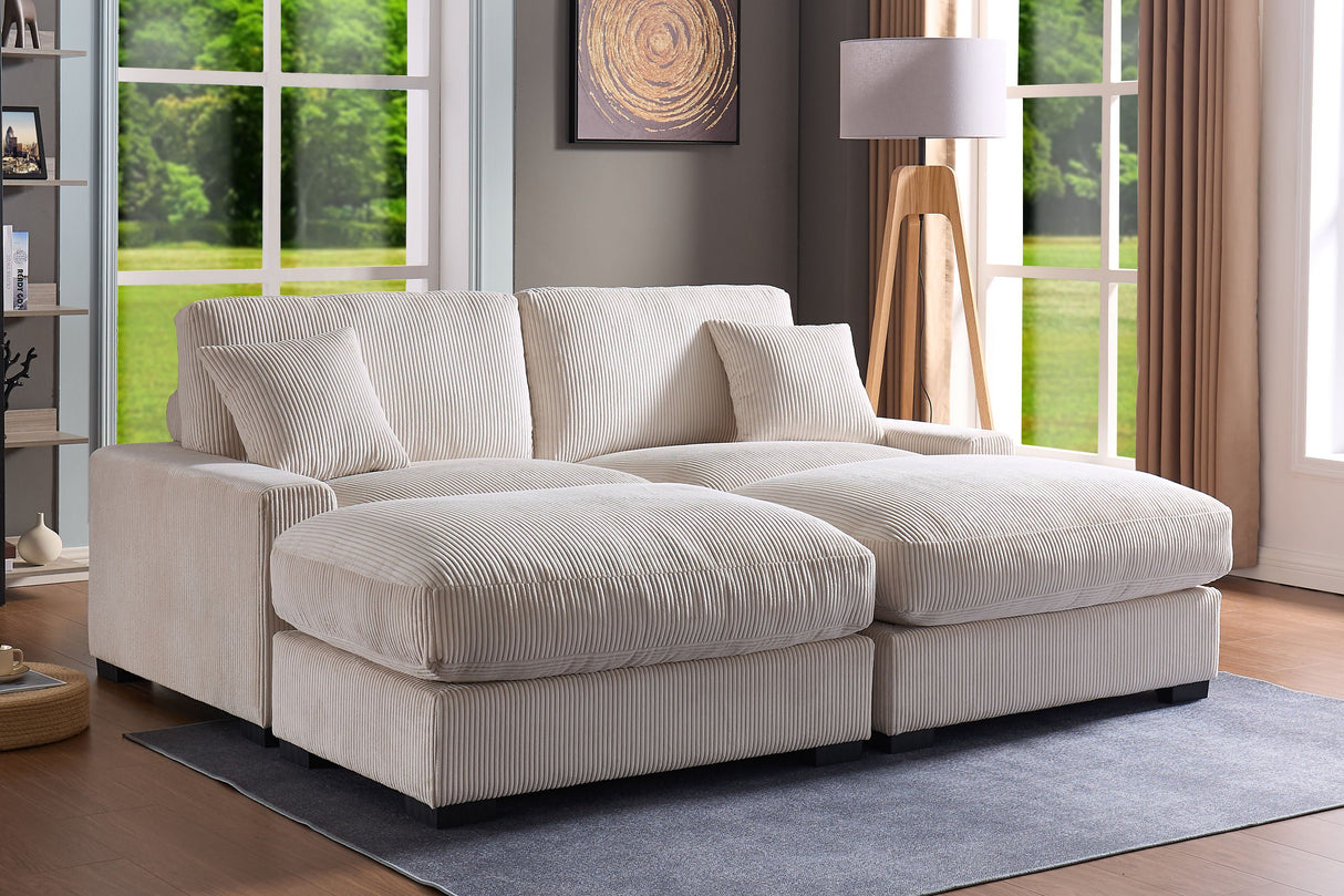 4 Seater Oversized Sectional Sofa With 2 Ottoman And 2 Pillows by Couch.com