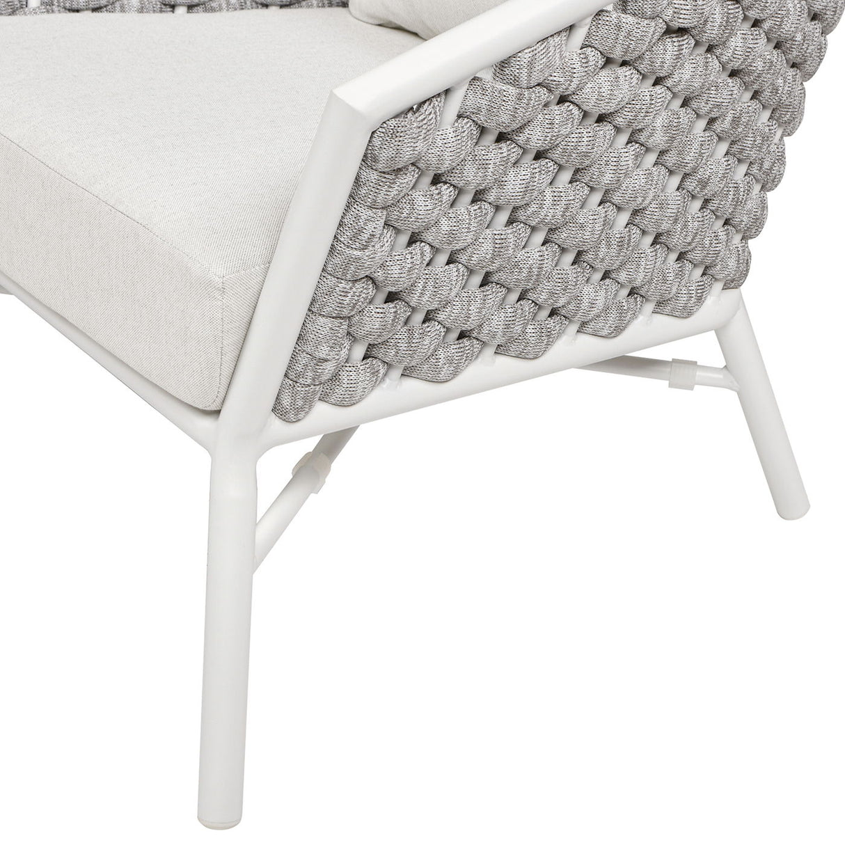 Rowan - Rope Barrel Back Patio Accent Arm Chair (Set of 2) - Optic White by Couch.com