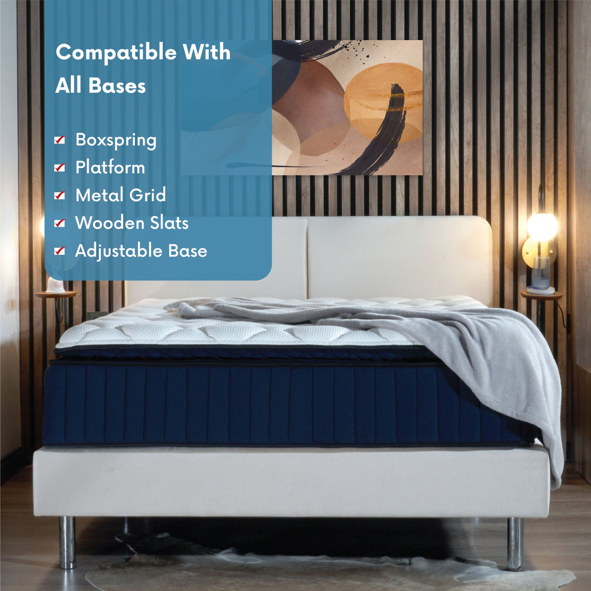 Opulence 14" Plush Pillow-Top Memory Foam Edge Support Pocket Spring Premium Hybrid Mattress by Couch.com