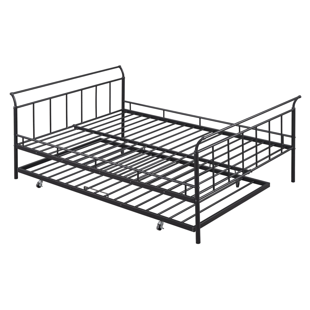 Metal Daybed With Curved Handle Design And Trundle by Couch.com
