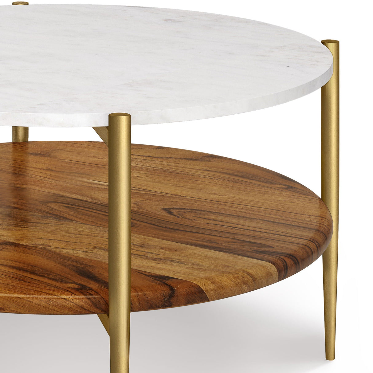 Wagner - Round Marble & Wood Table by Couch.com