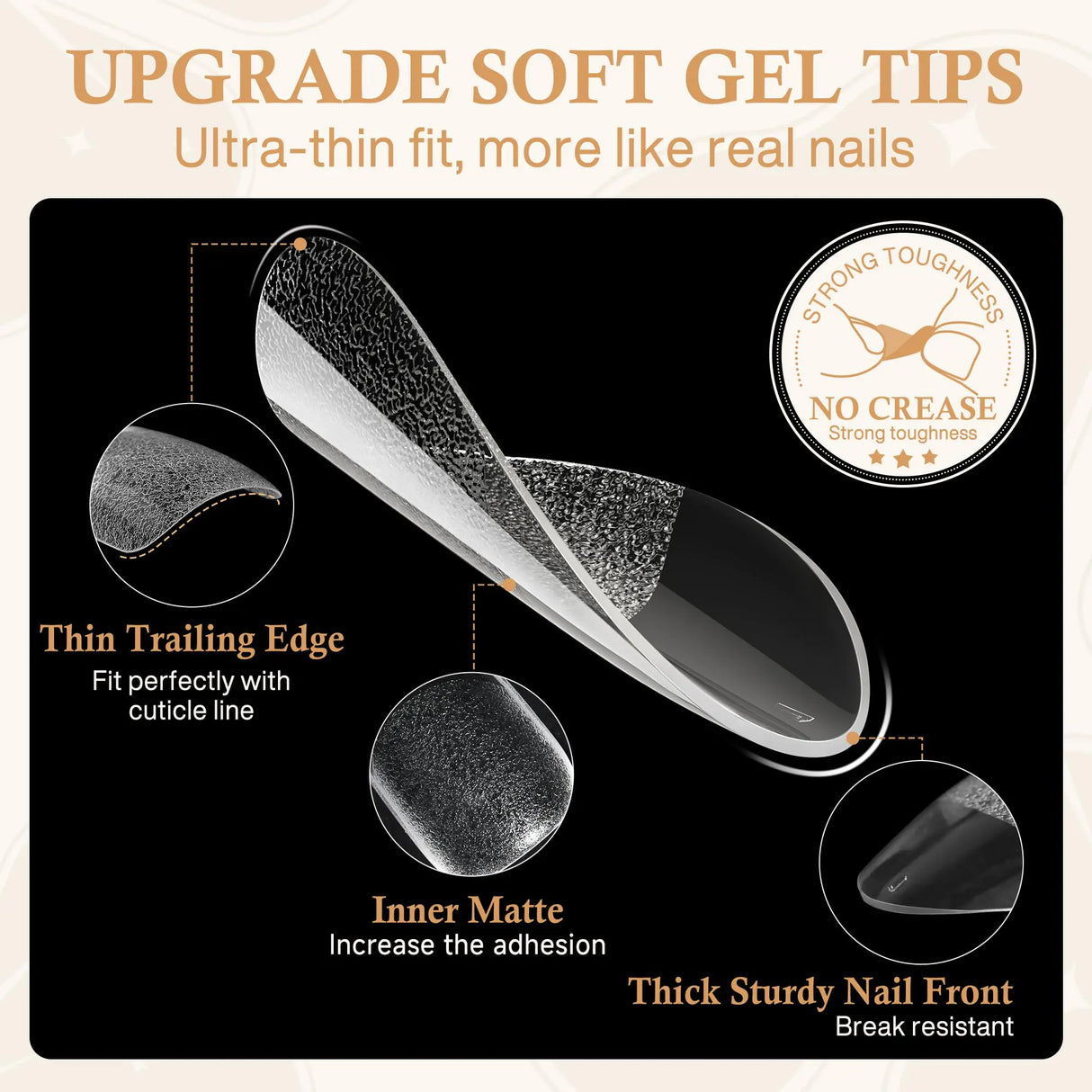 Short Almond Gel x Tips, 504pcs Pre-buff Point Almond Nail Tips Gel x Half Matte Short Almond Acrylic Nails for Nail Salon Almons Shape Press On Nails, 12 Sizes Luckyfairy False Nails C1-Point Almond