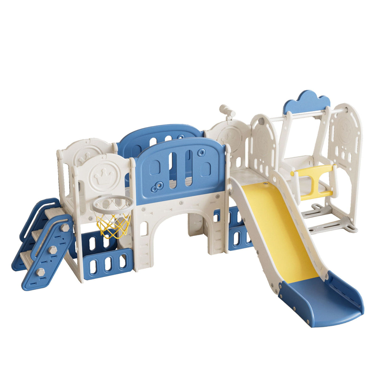 Toddler Slide Kids Playground With Basketball Hoop And Swing by Couch.com
