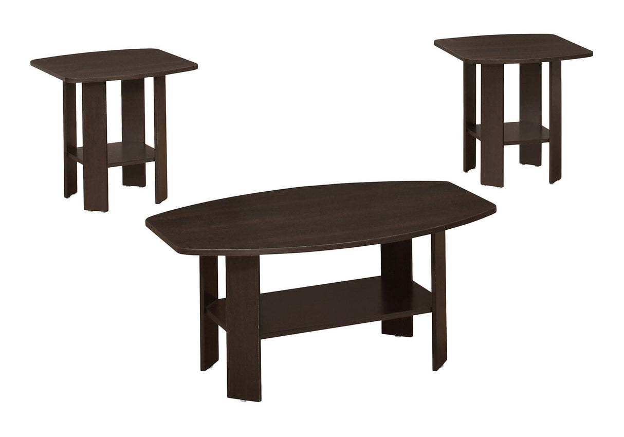 Table Set: Coffee, End, Side, Accent, Living Room, Transitional (Set of 3) - Espresso by Couch.com