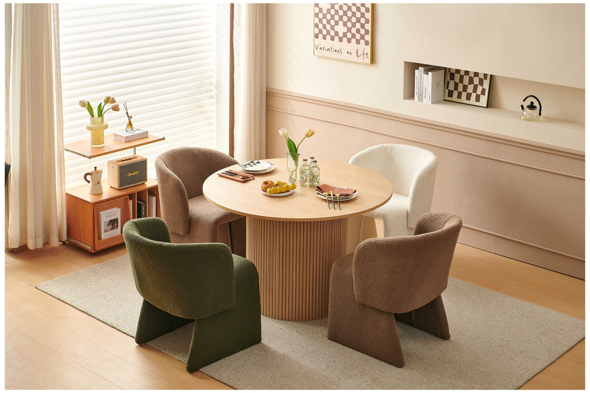 Modern Accent Chair Brown Single Sofa Chair, Upholstered Side Chair Teddy Comfy Chair For Dining Room / Bedroom / Living Room / Reception by Couch.com