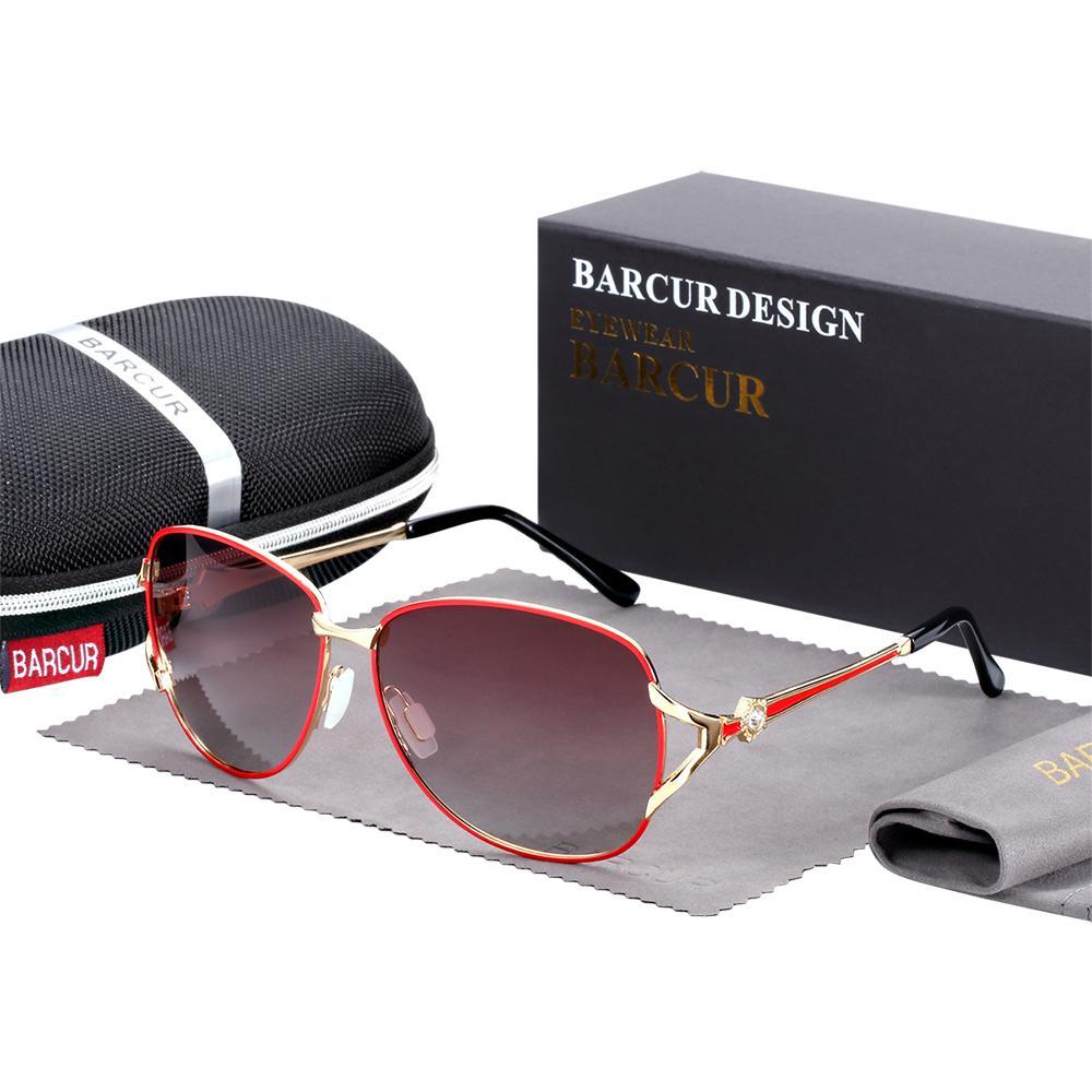 Elegant Women Gradient Luxury Polarized Sunglasses Luxury Round Eyewear With Metal High Quality Frame lunette de soile