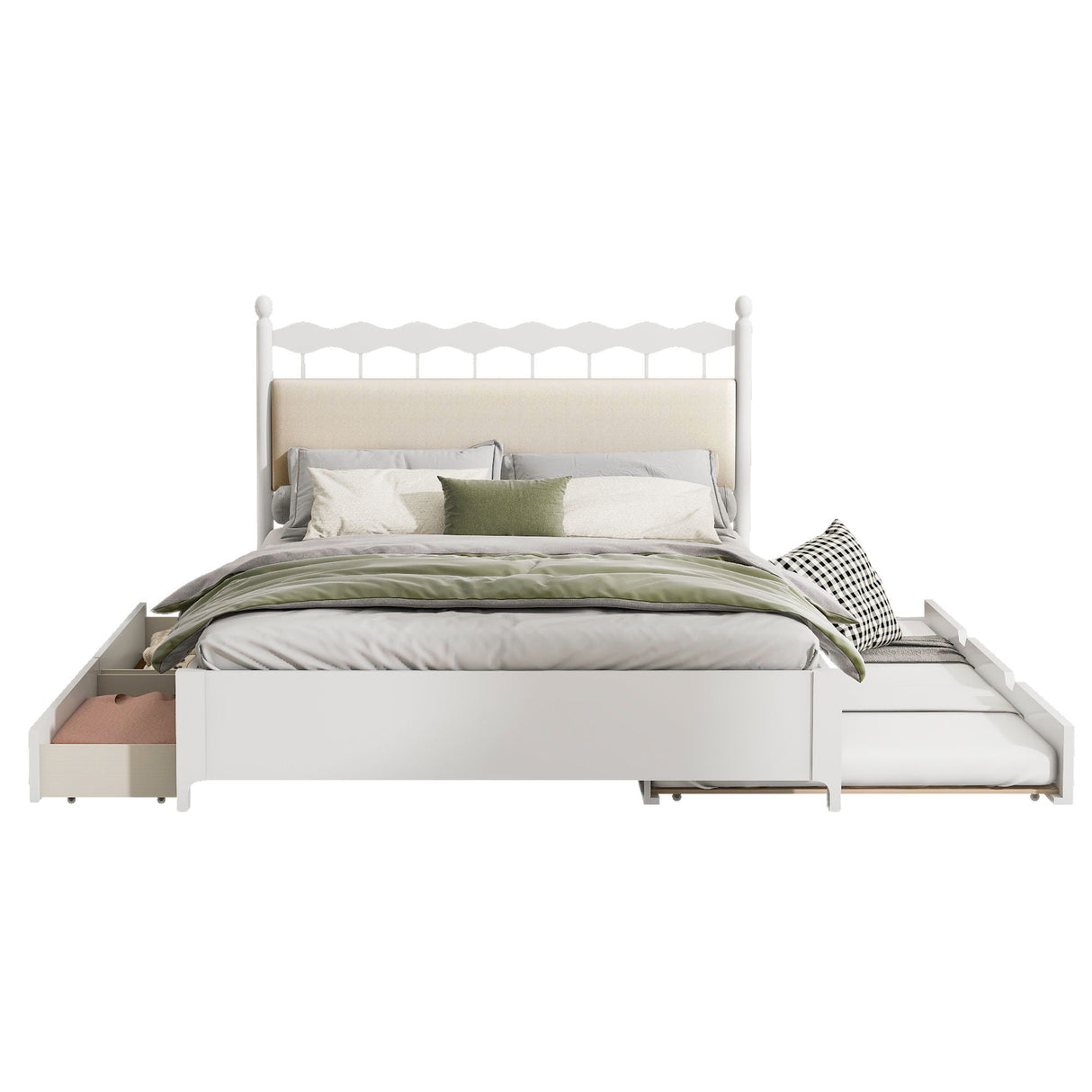 Storage Platform Bed With 2 Big Drawers & Trundle by Couch.com