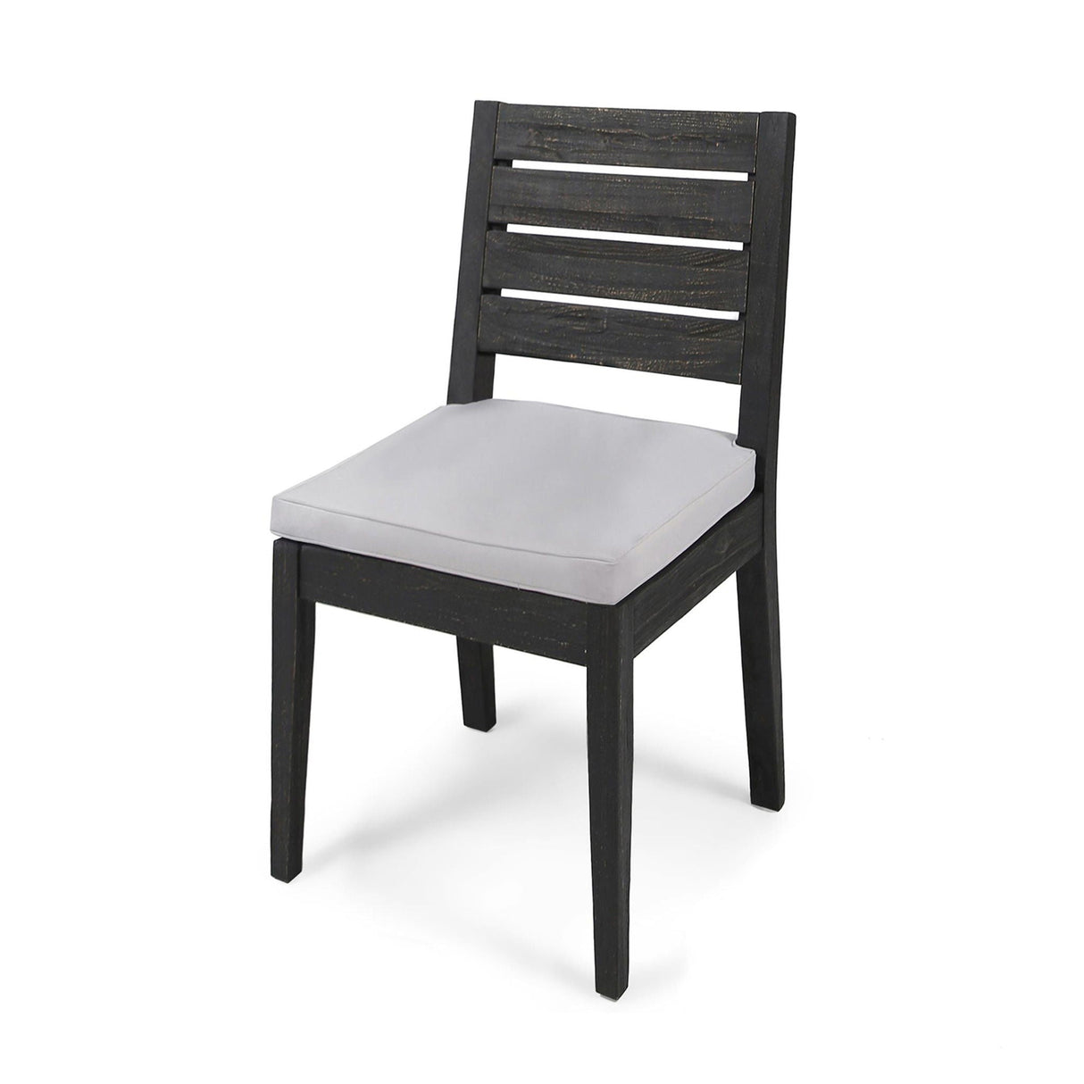 Patio Armless Dining Chair With Laid Back Slat Panel Design - Light Gray by Couch.com