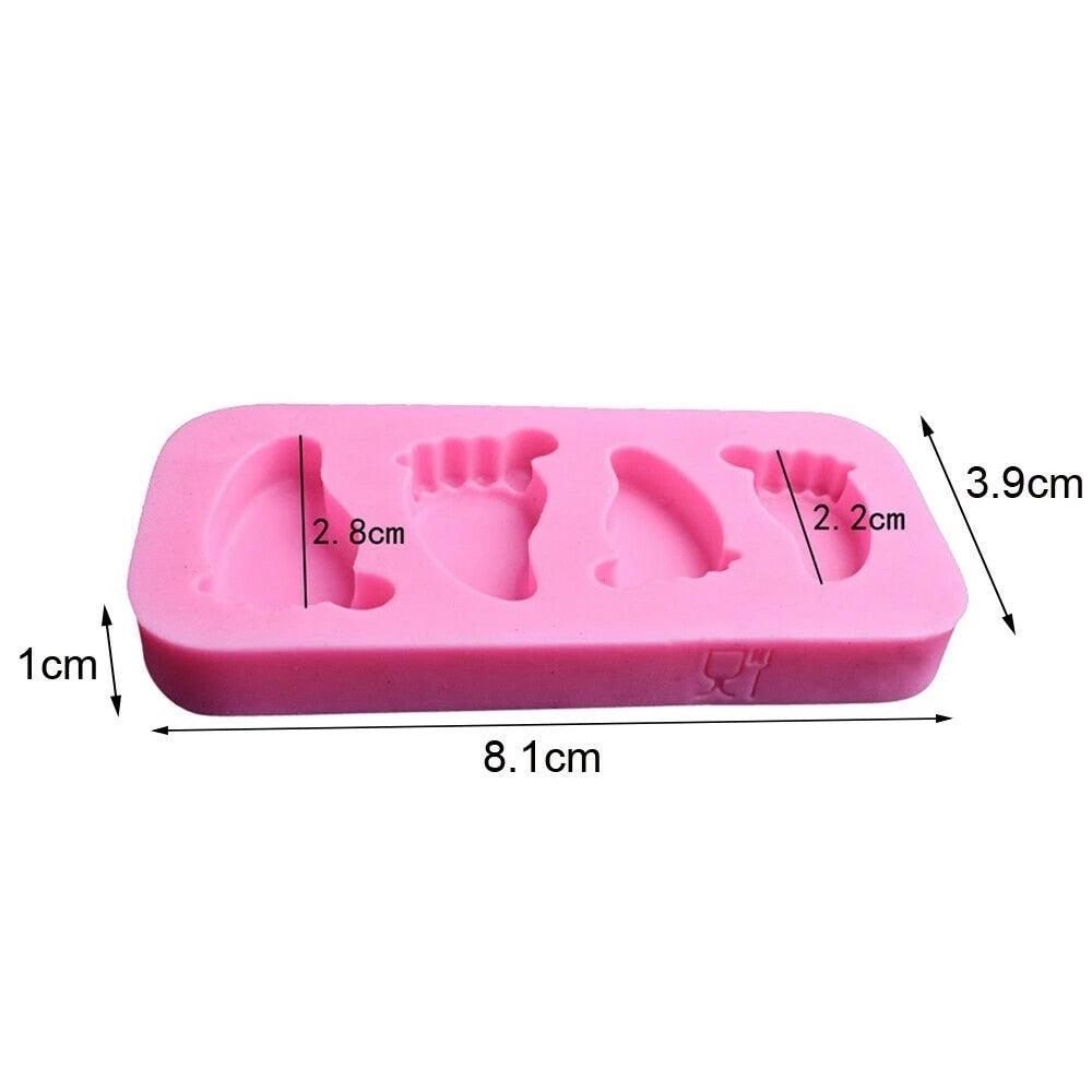 Cake Mold 3D Baby Feet Silicone Mold Chocolate Fondant Cake Decorating Baking Tool Bakeware Pudding Baking Paste Mold Baby Foot Prints Silicone Molds, Fondant Soap Mold Baby Shower Cake Topper Decoration