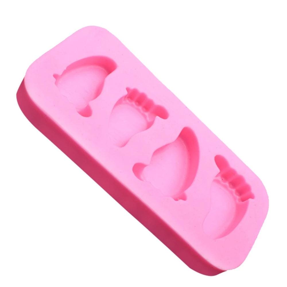 Cake Mold 3D Baby Feet Silicone Mold Chocolate Fondant Cake Decorating Baking Tool Bakeware Pudding Baking Paste Mold Baby Foot Prints Silicone Molds, Fondant Soap Mold Baby Shower Cake Topper Decoration