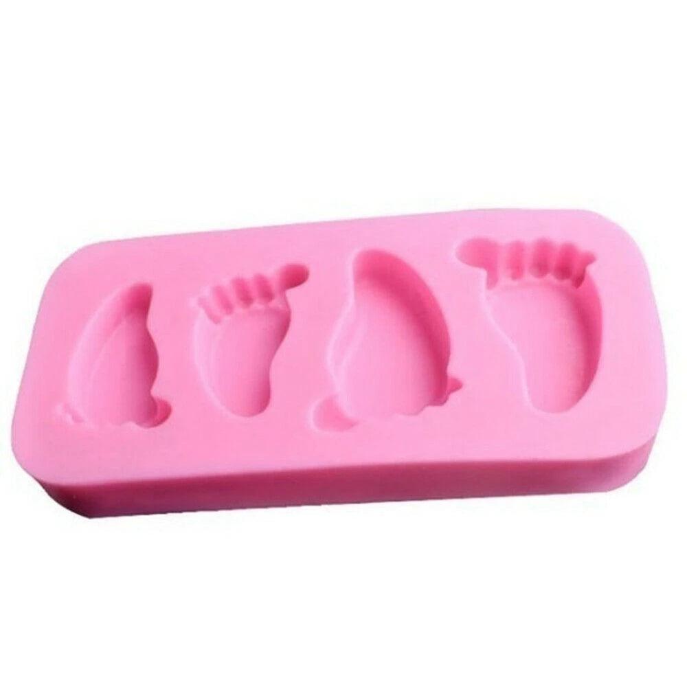 Cake Mold 3D Baby Feet Silicone Mold Chocolate Fondant Cake Decorating Baking Tool Bakeware Pudding Baking Paste Mold Baby Foot Prints Silicone Molds, Fondant Soap Mold Baby Shower Cake Topper Decoration