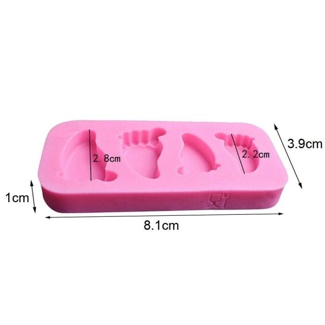 Cake Mold 3D Baby Feet Silicone Mold Chocolate Fondant Cake Decorating Baking Tool Bakeware Pudding Baking Paste Mold Baby Foot Prints Silicone Molds, Fondant Soap Mold Baby Shower Cake Topper Decoration