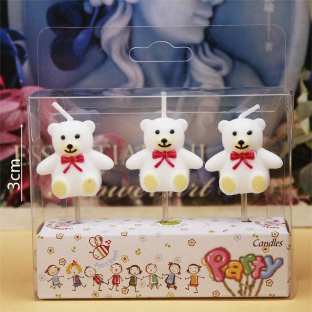 Cake Topper Bear Candles Cartoon Smiley Face Birthday Insert Creative Party Cake Handmade Smiley Daisy Flower Cake Toppers For Birthday Party