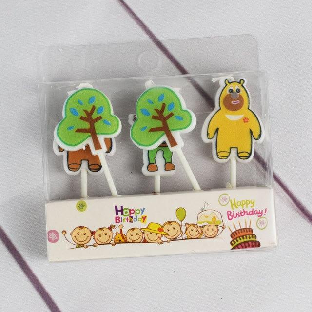 Cake Topper Bear Candles Cartoon Smiley Face Birthday Insert Creative Party Cake Handmade Smiley Daisy Flower Cake Toppers For Birthday Party