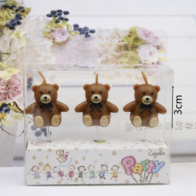 Cake Topper Bear Candles Cartoon Smiley Face Birthday Insert Creative Party Cake Handmade Smiley Daisy Flower Cake Toppers For Birthday Party