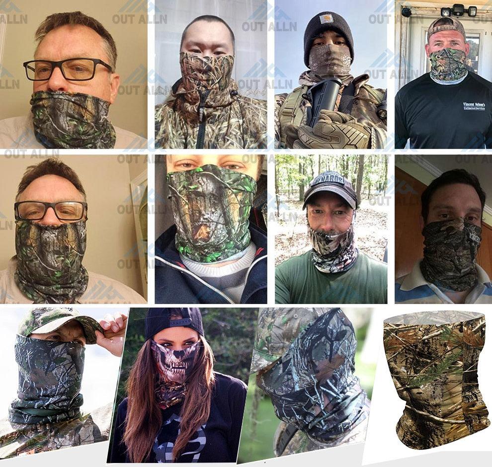 Camouflage Neck Gaiter Hunting Scarves Ice Silk Bandana Tubular Buff Half Mask Tactical Sport Headband Balaclava Balaclava Seamless Magic Head Scarf Breathable Bandana Turban Outdoor Hiking Quick-Dry Sweat Absorbing Scarves Multifunction Beanie Hat