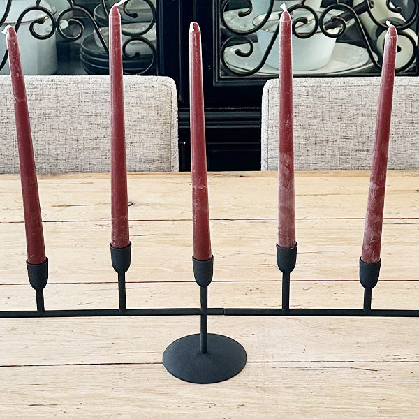 Matte Black 11-Taper Candle Holder