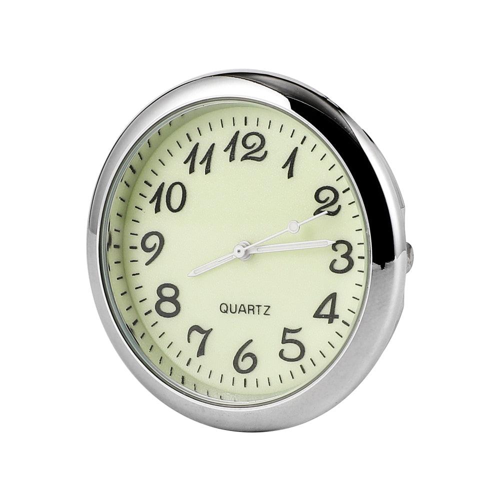 Car Clock Watch Indoor Automobiles Stick-In Luminous Quartz Analog Watch Universal Pocket Mini Stick-On Clock for Car Boat Bike Home Watch Decoration Accessories