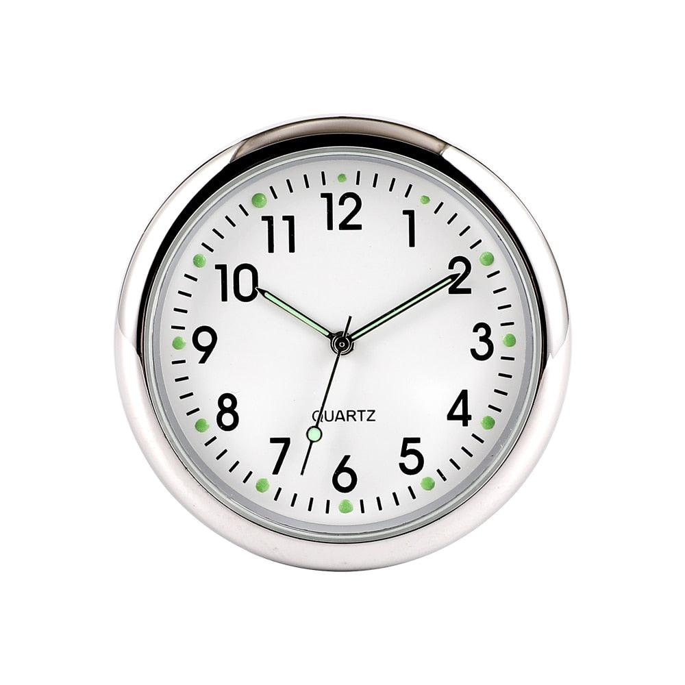 Car Clock Watch Indoor Automobiles Stick-In Luminous Quartz Analog Watch Universal Pocket Mini Stick-On Clock for Car Boat Bike Home Watch Decoration Accessories
